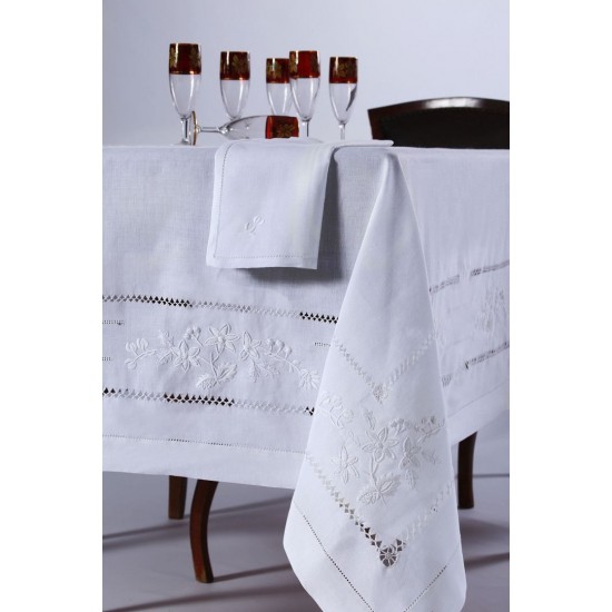 Silk Fashion Χειροποίητο Τραπεζομάντηλο 717 (170Cm X 270Cm) Λευκό