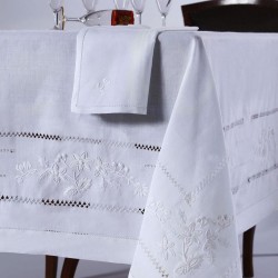 Silk Fashion Χειροποίητο Τραπεζομάντηλο 717 (170Cm X 220Cm) Λευκό