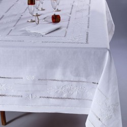Silk Fashion Χειροποίητο Τραπεζομάντηλο 717 (170Cm X 270Cm) Λευκό