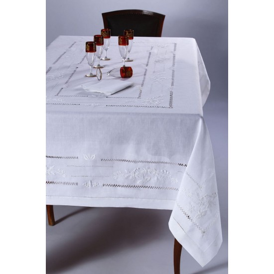 Silk Fashion Χειροποίητο Τραπεζομάντηλο 717 (170Cm X 270Cm) Λευκό