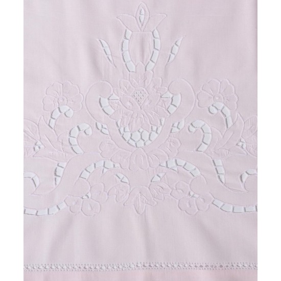 Silk Fashion Χειροποιητο Κοφτο Σεντονι 800 Τεσσαρων Τεμαχιων (225Cm X 270Cm) Ροζ