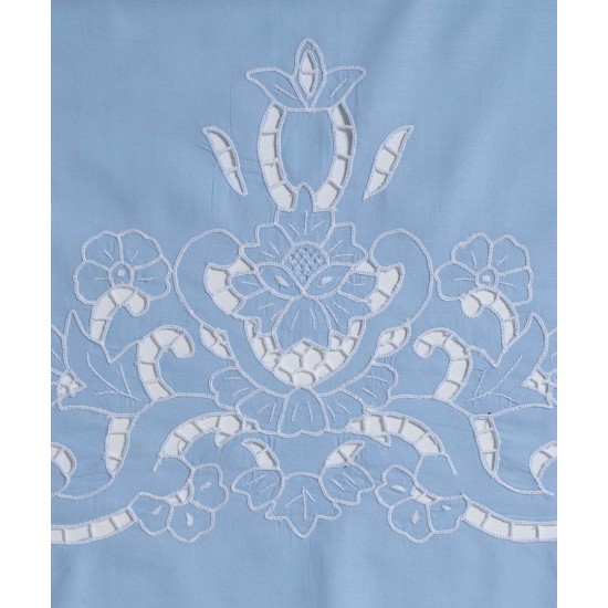Silk Fashion Χειροποιητο Κοφτο Σεντονι 800 Τεσσαρων Τεμαχιων (225Cm X 270Cm) Σιελ