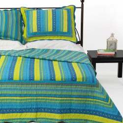 Silk Fashion Κουβερλι Σετ (220Cm X 240Cm + 2 X 50Cm X 70Cm) 8013 Μπλέ