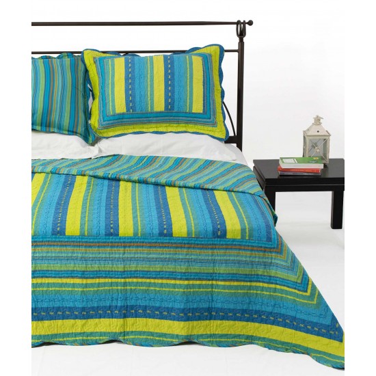 Silk Fashion Κουβερλι Σετ (220Cm X 240Cm + 2 X 50Cm X 70Cm) 8013 Μπλέ