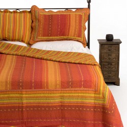 Silk Fashion Κουβερλι Σετ (160Cm X 220Cm + 1 X 50Cm X 70Cm) 8013 Πορτοκαλί