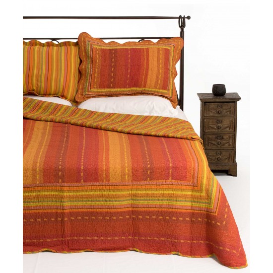 Silk Fashion Κουβερλι Σετ (160Cm X 220Cm + 1 X 50Cm X 70Cm) 8013 Πορτοκαλί