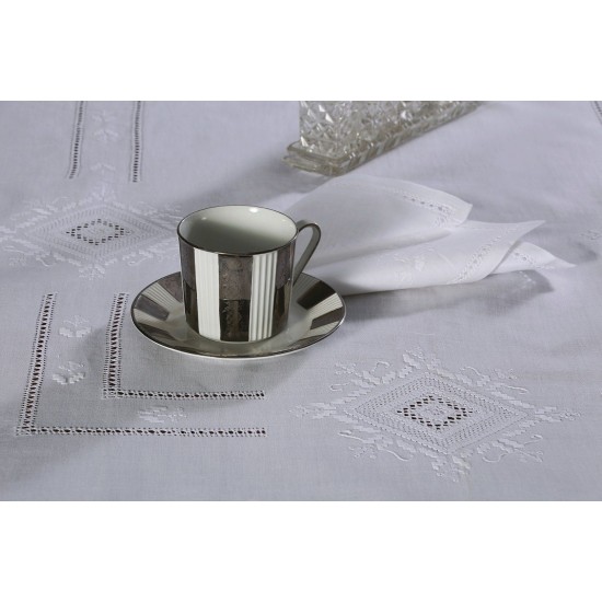 Silk Fashion Χειροποίητο Τραπεζομάντηλο 8122 (170Cm X 220Cm) Λευκό