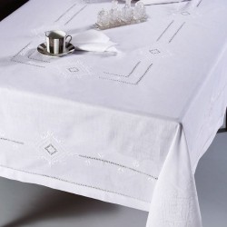 Silk Fashion Χειροποίητο Τραπεζομάντηλο 8122 (170Cm X 220Cm) Λευκό