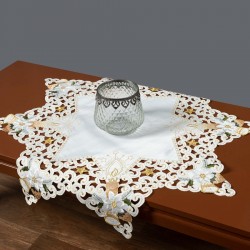 χριστουγεννιάτικο τραπεζοκαρέ (140cm X 140cm) 8213 Star Ivory