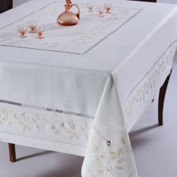 Silk Fashion Χειροποίητο Τραπεζομάντηλο 8302 (170Cm X 170Cm) Λευκό