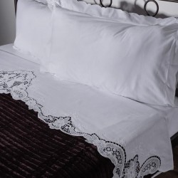 Silk Fashion Χειροποιητο Κηπουρ Σεντονι 8376 Τεσσαρων Τεμαχιων (225Cm X 270Cm) Λευκο