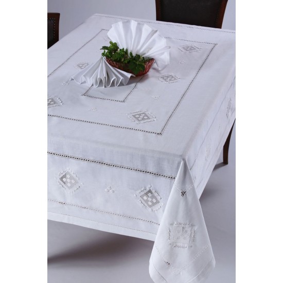 Silk Fashion Χειροποίητο Σετ 8702 (7 Τεμαχίων) Λευκό