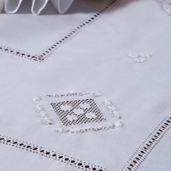 Silk Fashion Χειροποίητο Τραπεζομάντηλο 8702 (170Cm X 220Cm) Λευκό