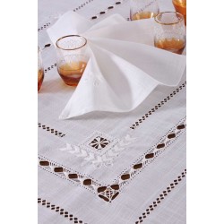 Silk Fashion Χειροποίητο Τραπεζομάντηλο 9108 (180Cm X 180Cm) Λευκό