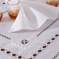Silk Fashion Χειροποίητο Τραπεζομάντηλο 9108 (180Cm X 180Cm) Λευκό