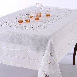 Χειροποίητο τραπεζομάντηλο 9108 (170cm X 220cm) λευκό
