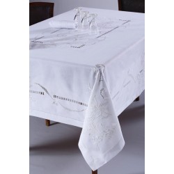 Silk Fashion Χειροποίητο Τραπεζομάντηλο 960B (170Cm X 220Cm) Λευκό