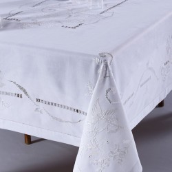 Silk Fashion Χειροποίητο Τραπεζομάντηλο 960B (170Cm X 270Cm) Λευκό