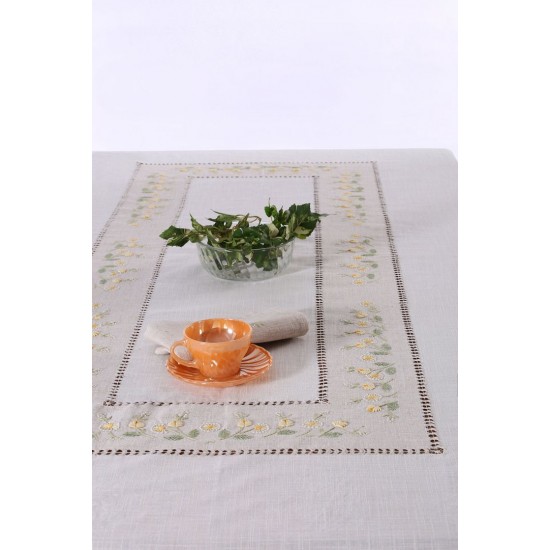 Silk Fashion Χειροποίητο Τραπεζομάντηλο 9858 (170Cm X 270Cm) Κίτρινο