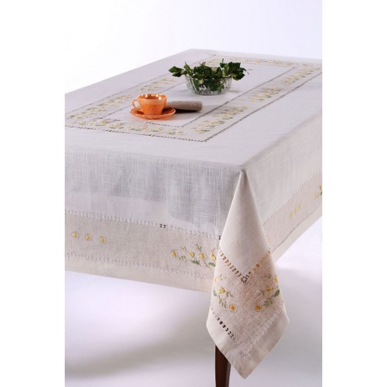 Silk Fashion Χειροποίητο Τραπεζομάντηλο 9858 (170Cm X 220Cm) Κίτρινο