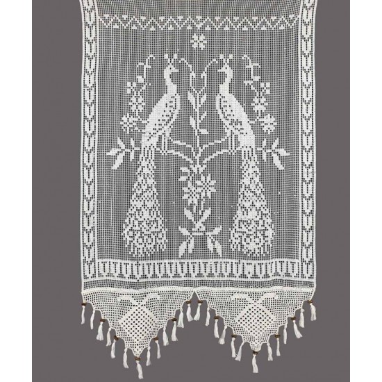 κουρτίνα 99/6 (130cm X 240cm) λευκό με τιράντα