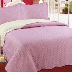 Silk Fashion Κουβερλι Σετ (220Cm X 240Cm + 2 X 50Cm X 70Cm) Φύλλο Amethyst