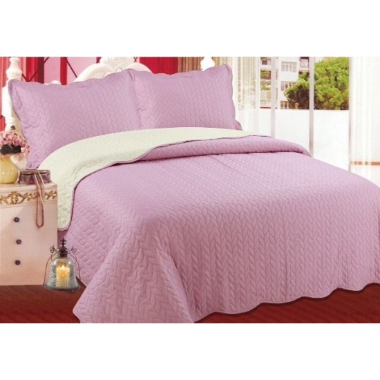 Silk Fashion Κουβερλι Σετ (220Cm X 240Cm + 2 X 50Cm X 70Cm) Φύλλο Amethyst