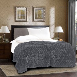 Διακοσμητική γούνινη κουβέρτα Mink (220cm X 240cm) γκρί
