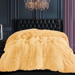 Κουβερτοπάπλωμα μαλλιαρό (170cm X 220cm) Gold