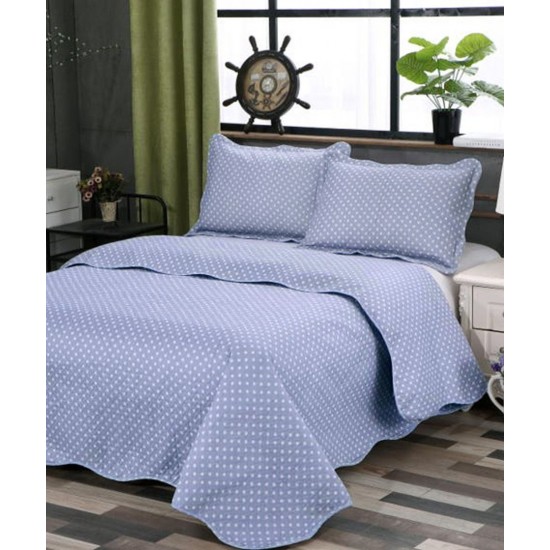 Silk Fashion Κουβερλι Σετ (220Cm X 240Cm + 2 X 50Cm X 70Cm) Dot Grey