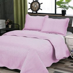 Silk Fashion Κουβερλι Σετ( 220Cm X 240Cm + 2 X 50Cm X 70Cm Dot Pink