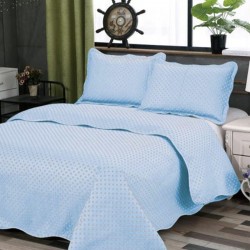 Silk Fashion Κουβερλι Σετ(160Cm X 220Cm + 1 X 50Cm X 70Cm) Dot Siel