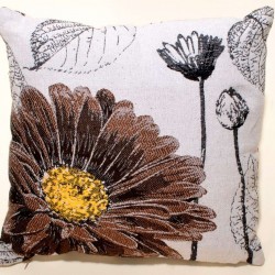 ΜΑΞΙΛΑΡΟΘΗΚΗ (45cm X 45cm) FLOWER BROWN 