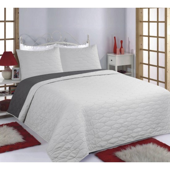 ΚΟΥΒΕΡΛΙ σετ (240cm X 260cm + 2 X 50cm X 70cm) RUBY Grey/anthracite