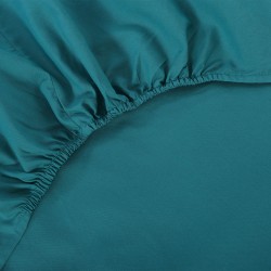 Βαμβακερό σεντόνι Essentials (165cm X 200cm + 35cm) Teal Blue
