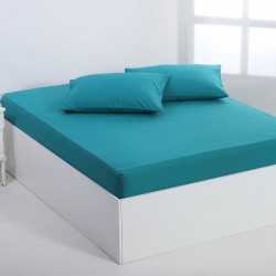 Βαμβακερό σεντόνι Essentials (165cm X 267cm) Teal Blue