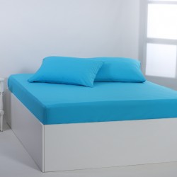 Βαμβακερό σεντόνι Essentials (225cm X 267cm) River Blue