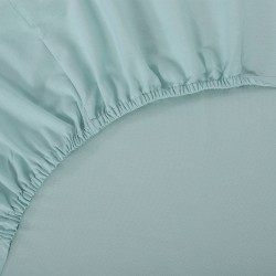 Βαμβακερό σεντόνι Essentials (165cm X 200cm + 35cm) Misty Jade