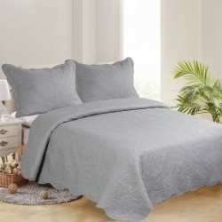 ΜΟΝΟ ΚΟΥΒΕΡΛΙ SOLID (160cm x 220cm + 1 x 50cm x 70cm ) LIGHT GREY/ DARK GREY