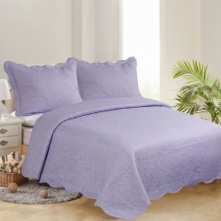 Silk Fashion Υπερδιπλο Κουβερλι (220Cm X 240Cm + 2 X 50Cm X 70Cm )Solid Light Lila/ Dark Lila