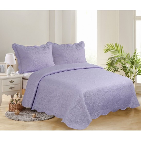 Silk Fashion Υπερδιπλο Κουβερλι (220Cm X 240Cm + 2 X 50Cm X 70Cm )Solid Light Lila/ Dark Lila
