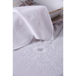 Silk Fashion Χειροποίητο Τραπεζομάντηλο Jx57B (170Cm X 220Cm) Λευκό