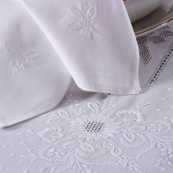 Silk Fashion Χειροποίητο Τραπεζομάντηλο Jx57B (170Cm X 220Cm) Λευκό