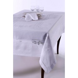 Silk Fashion Χειροποίητο Τραπεζομάντηλο Jx57B (170Cm X 220Cm) Λευκό