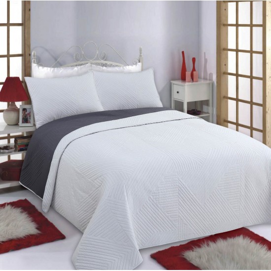 ΚΟΥΒΕΡΛΙ σετ (220cm X 240cm + 2 X 50cm X 70cm) LINES Grey/anthracite