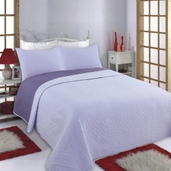 ΚΟΥΒΕΡΛΙ σετ (240cm X 260cm + 2 X 50cm X 70cm) LINES Lila/purple