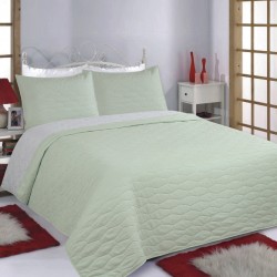 ΚΟΥΒΕΡΛΙ σετ (240cm X 260cm + 2 X 50cm X 70cm) RUBY Mint/grey