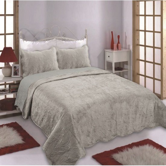 Silk Fashion Κουβερλι Supersoft Nx2212 (220Cm X 240Cm + 2 X 50Cm X 70Cm ) Beige