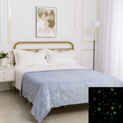 Silk Fashion Παιδική Φωσφοριζέ Κουβέρτα Space (170Cm X 220Cm) Σιέλ