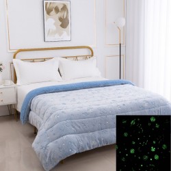 Silk Fashion Παιδικό Φωσφοριζέ Κουβερτοπάπλωμα Space (170Cm X 220Cm) Σιέλ